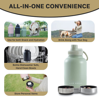 3-in-1 Dog Water Bottle (32oz/ 1L)