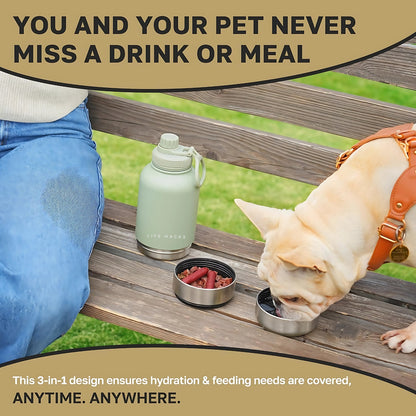 3-in-1 Dog Water Bottle (32oz/ 1L)
