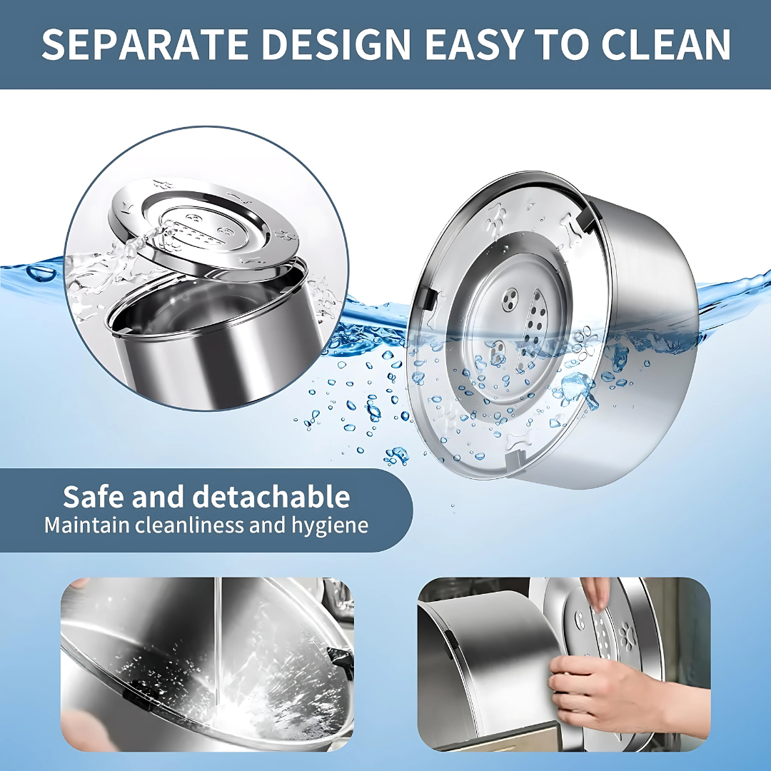 Non-Spill Stainless Steel Slow Drinking Bowl for Dogs & Cats (3L)