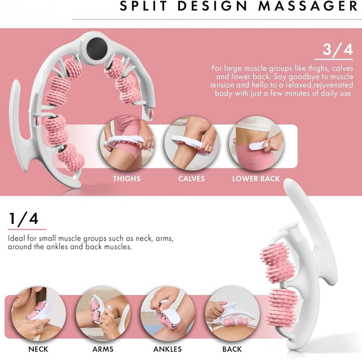 Manual Cellulite Massager Roller for Legs, Thighs & Arms