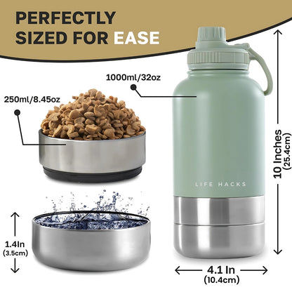 3-in-1 Dog Water Bottle (32oz/ 1L)